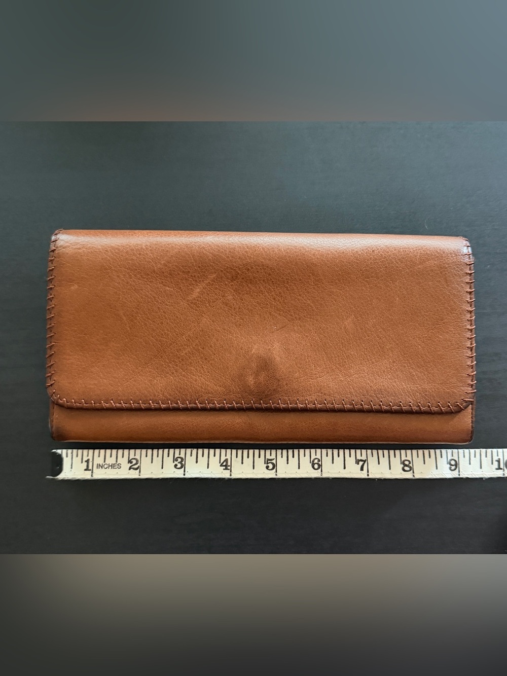 HOBO Chestnut Brown Leather Wristlet Wallet with Wrist Strap - Picture 5 of 7